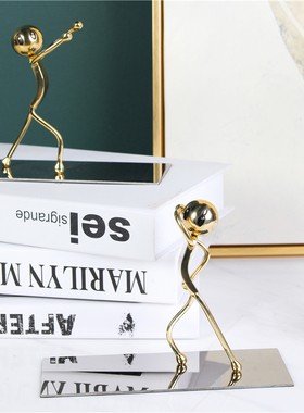 简约现代创意书靠摆件大理石书靠书档书立书房办公室室内软装饰品