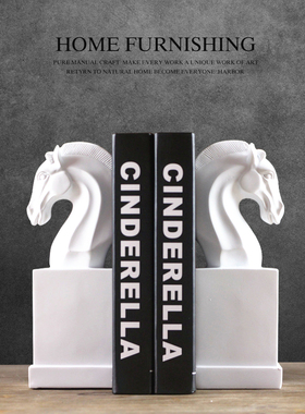 北欧简约创意马头书架书档书立架书房桌面小摆件样板房室内软装饰