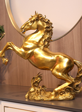 纯铜马摆件跃马家居装饰品马到成功办公室摆设公司开业乔迁礼品