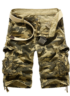 US Size 2022 New Camouflage Loose Cargo Shorts Men Cool Summ