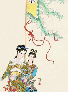 好货瓷板画四条屏人物四联福梁红玉花木兰穆桂英红娘子装饰画