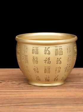 宏达 黄铜压铸大号百福缸 祥云砖纹聚宝缸 直播爆款家居铜缸摆件