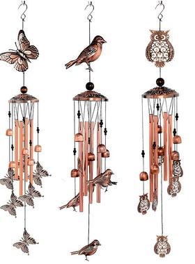 跨境商品动物风铃挂饰创意庭院花园装饰金属铃铛挂件礼物亚马逊