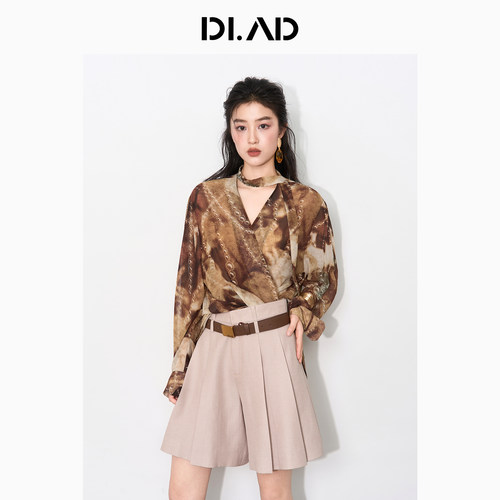 DI.AD  26秋季新款阔版休闲阔腿短裤女DC613006K4 - 图2