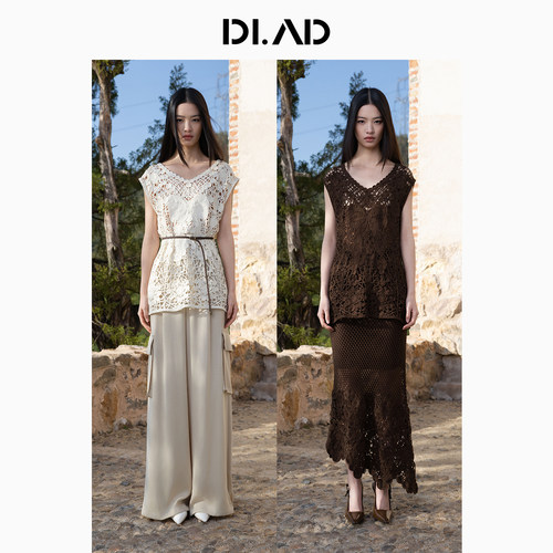 DI.AD  镂空夏季毛衫（含腰带）上衣轻熟优雅短袖女 DB622232M4 - 图3