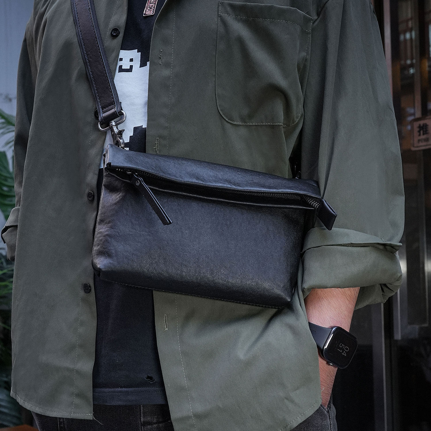 鹿师傅真皮2025新款男士斜挎包高端小挎包休闲单肩包牛皮小包男包,淘宝优惠券,粉丝福利购,淘宝优惠卷