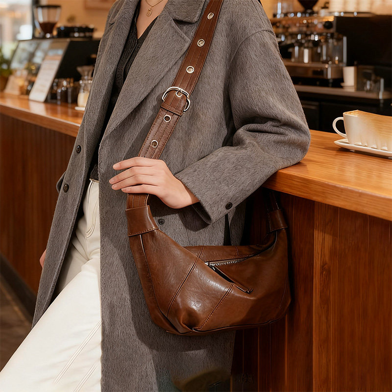 头层牛皮真皮饺子包女包2025新款轻奢质感高级感通勤斜挎包单肩包,淘宝优惠券,粉丝福利购,淘宝优惠卷