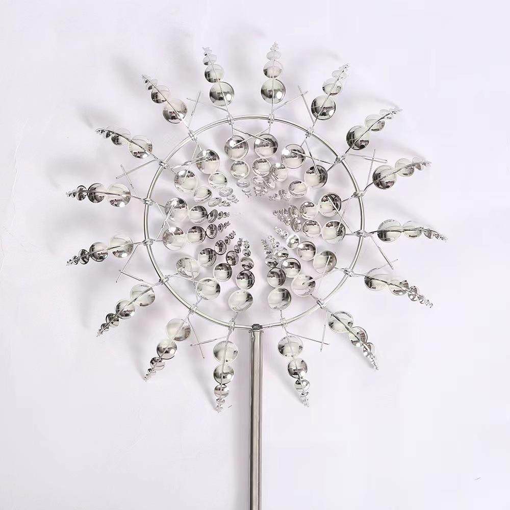 跨境金属风车捕风器户外风吹摆件花园草坪风向标庭院装饰插件 - 图2