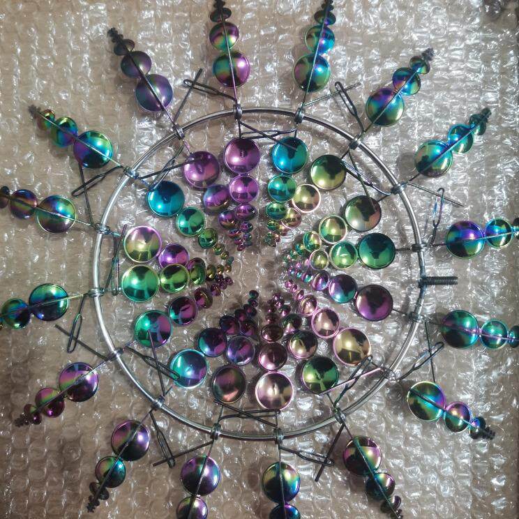 跨境金属风车捕风器户外风吹摆件花园草坪风向标庭院装饰插件 - 图1