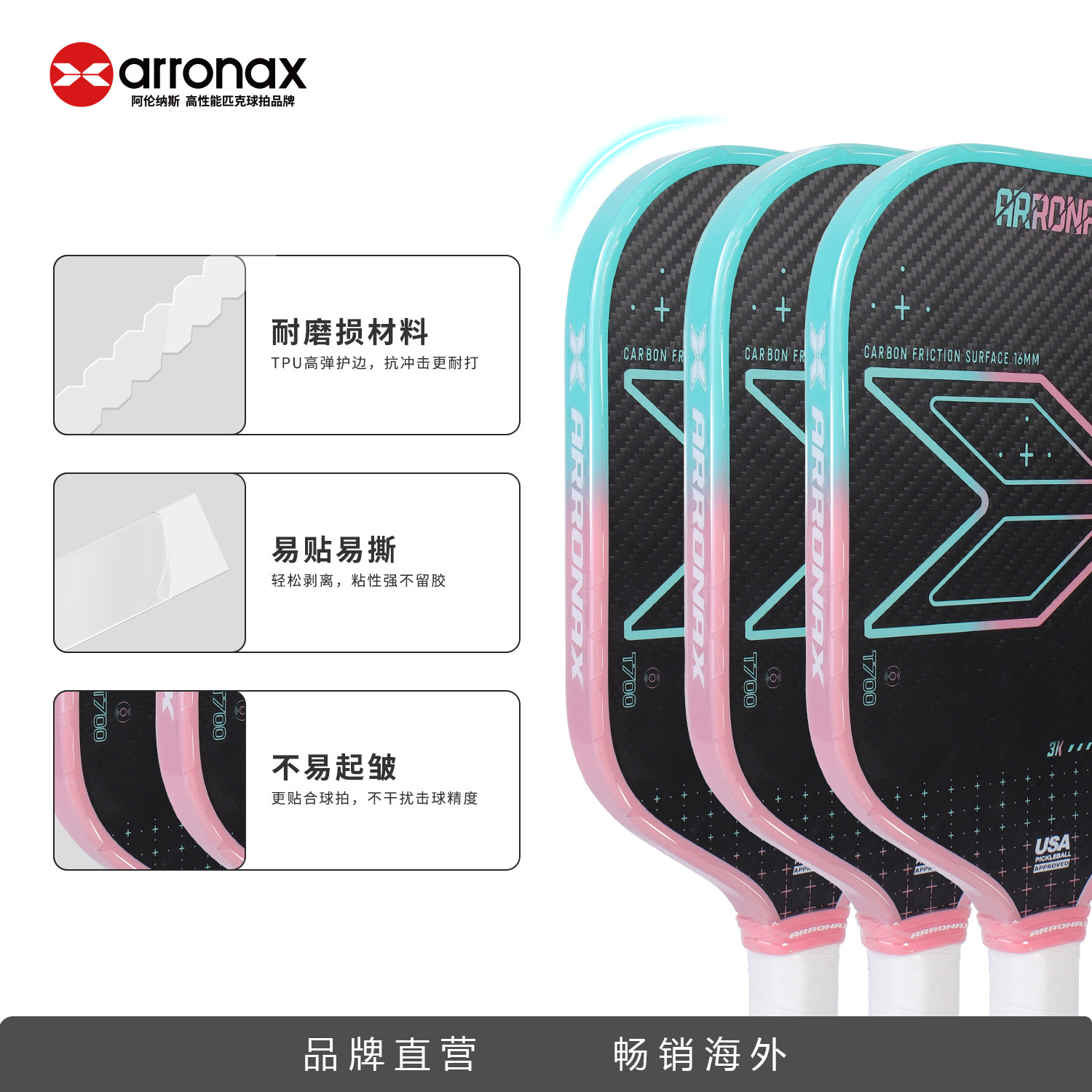 ARRONAX阿伦纳斯匹克球拍护边条pickleball贴边框防磨掉漆护边,淘宝优惠券,粉丝福利购,淘宝优惠卷