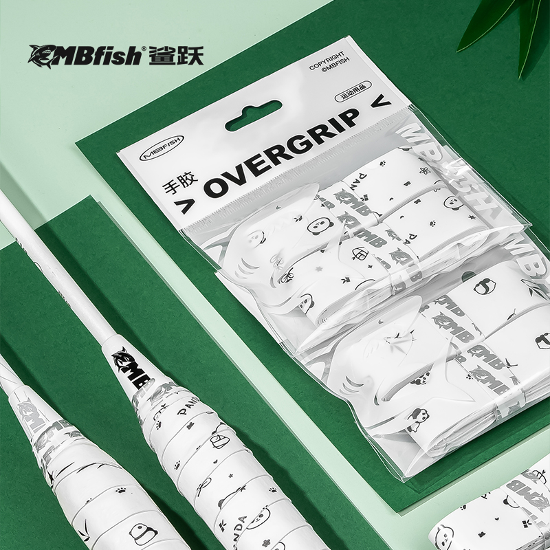 鲨跃mbfish小熊猫手胶羽毛球拍专用防滑吸汗带手柄缠把带减震奶胶 - 图2