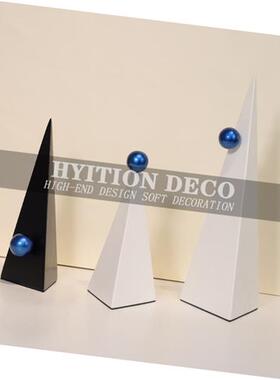 极速现代创意几何三角家居摆件样板房售楼处房办公室酒柜玄关装饰