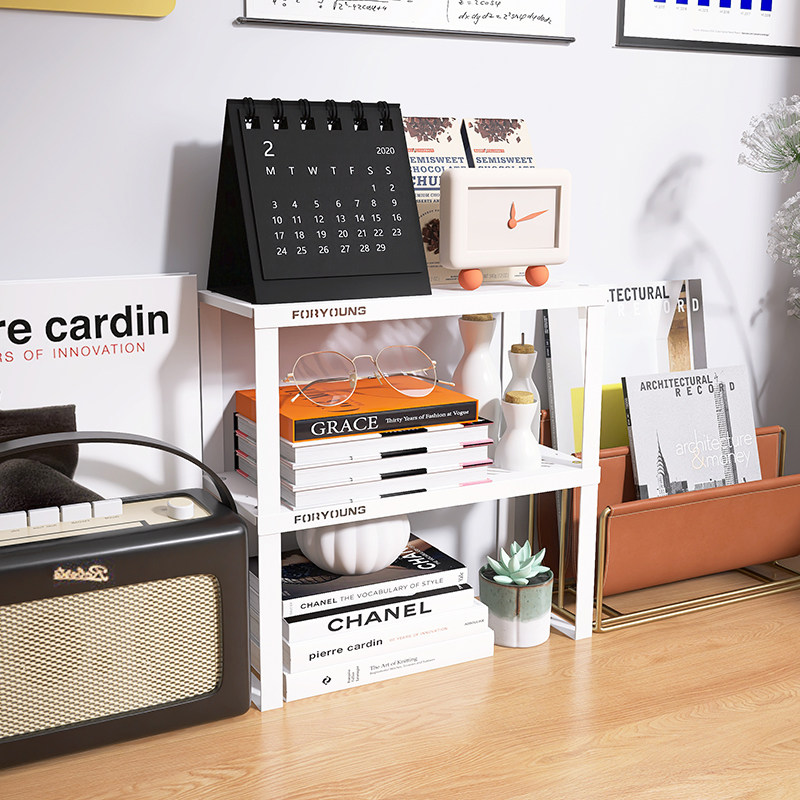 桌面置物架多层办公室书桌工位文具书架杂物桌上增高分层收纳架子,淘宝优惠券,粉丝福利购,淘宝优惠卷