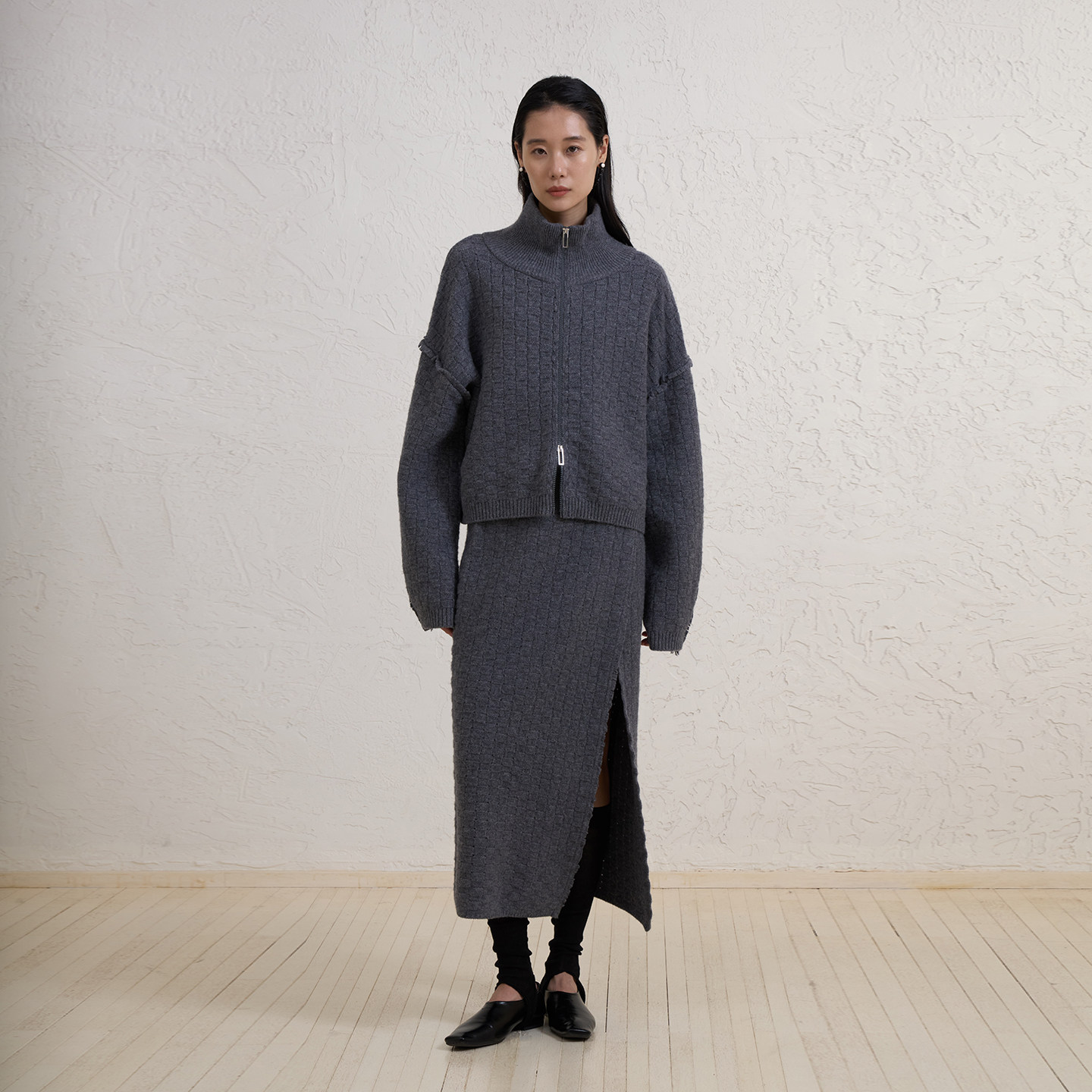 觉织Sensiyarn竹艺流苏全羊毛针织高开叉长半裙显瘦H版型JZJF009,淘宝优惠券,粉丝福利购,淘宝优惠卷