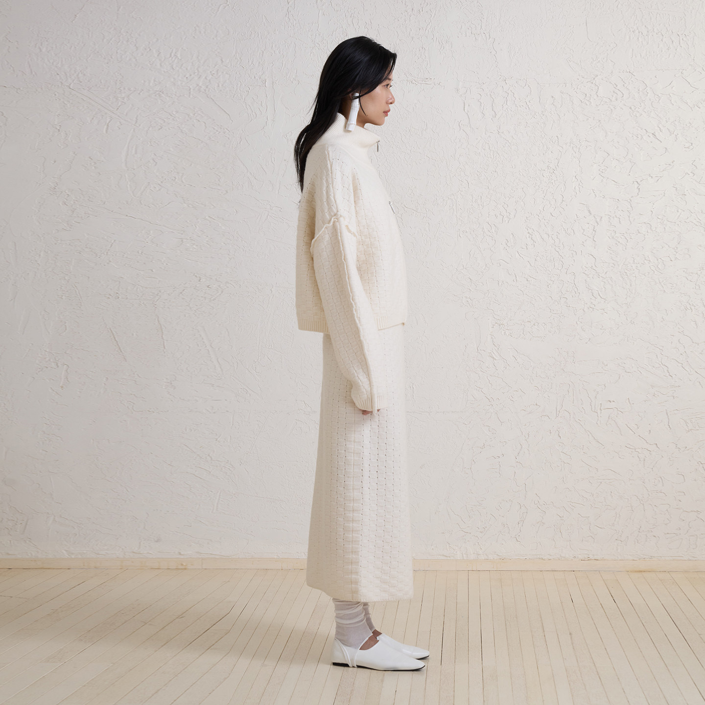 觉织Sensiyarn竹艺流苏全羊毛针织高开叉长半裙显瘦H版型JZJF009,淘宝优惠券,粉丝福利购,淘宝优惠卷