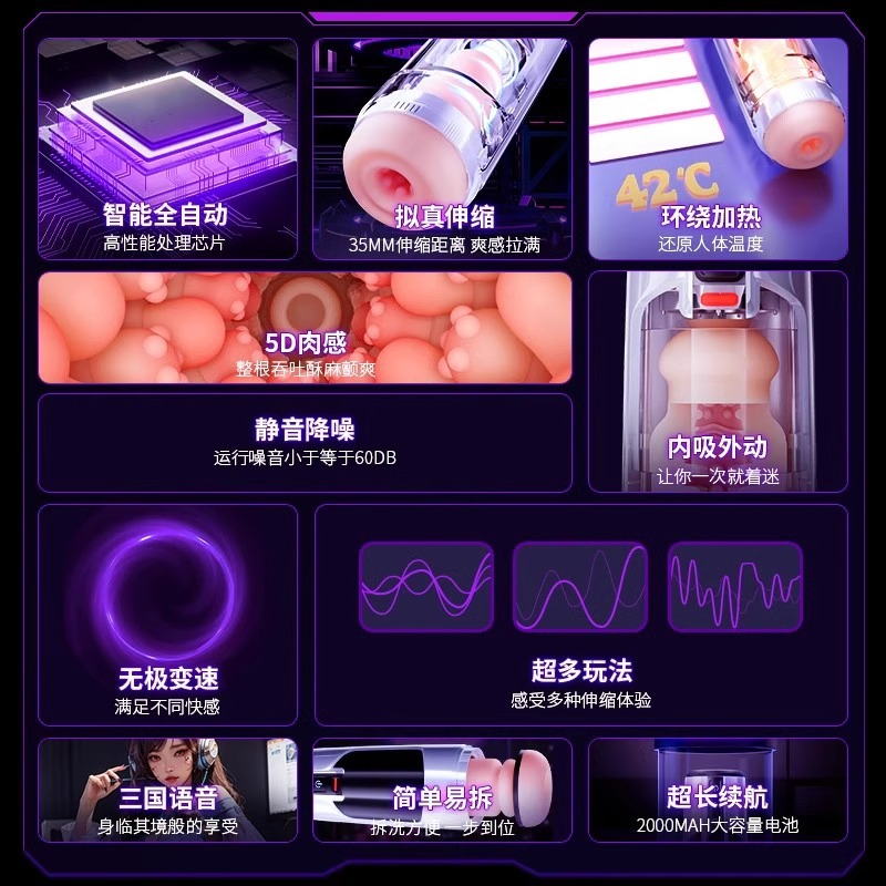 飞机杯男用全自动电动实真道阴倒模处女万乐加热自慰器男成人玩具 - 图1