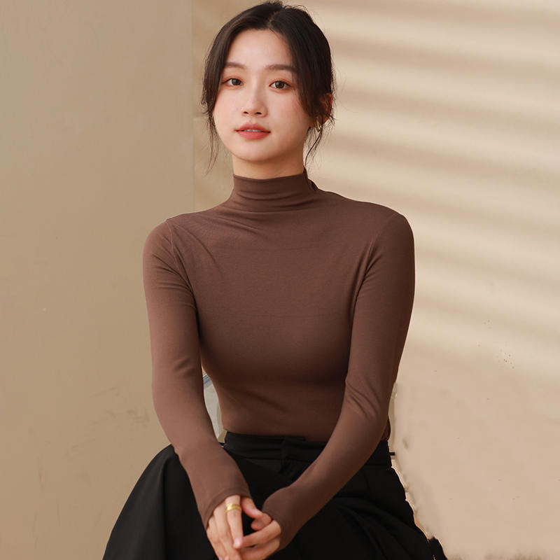 打底衫高级感百搭上衣女九色半高领