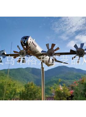 跨境亚马逊热卖堡垒飞机风车金属工艺品模具庭院摆件装饰创意
