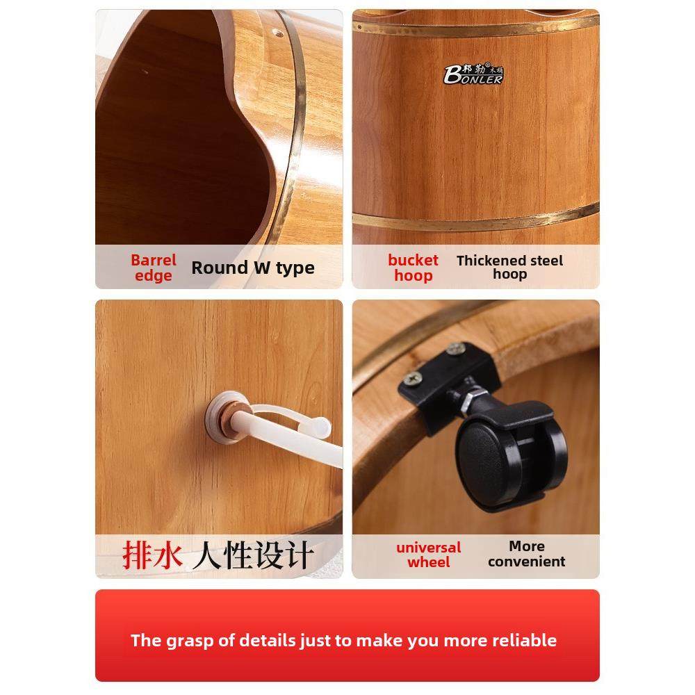 足浴桶过膝高深木制足浴桶家用实木盆保温坐浴过小腿熏蒸桶08,淘宝优惠券,粉丝福利购,淘宝优惠卷