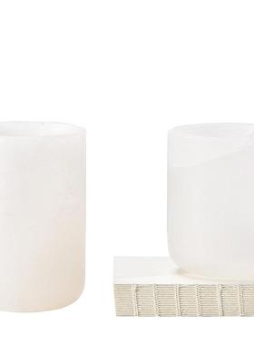 新中式云石系列装饰摆件样板间客厅洽谈桌茶室大理石花器托盘摆设