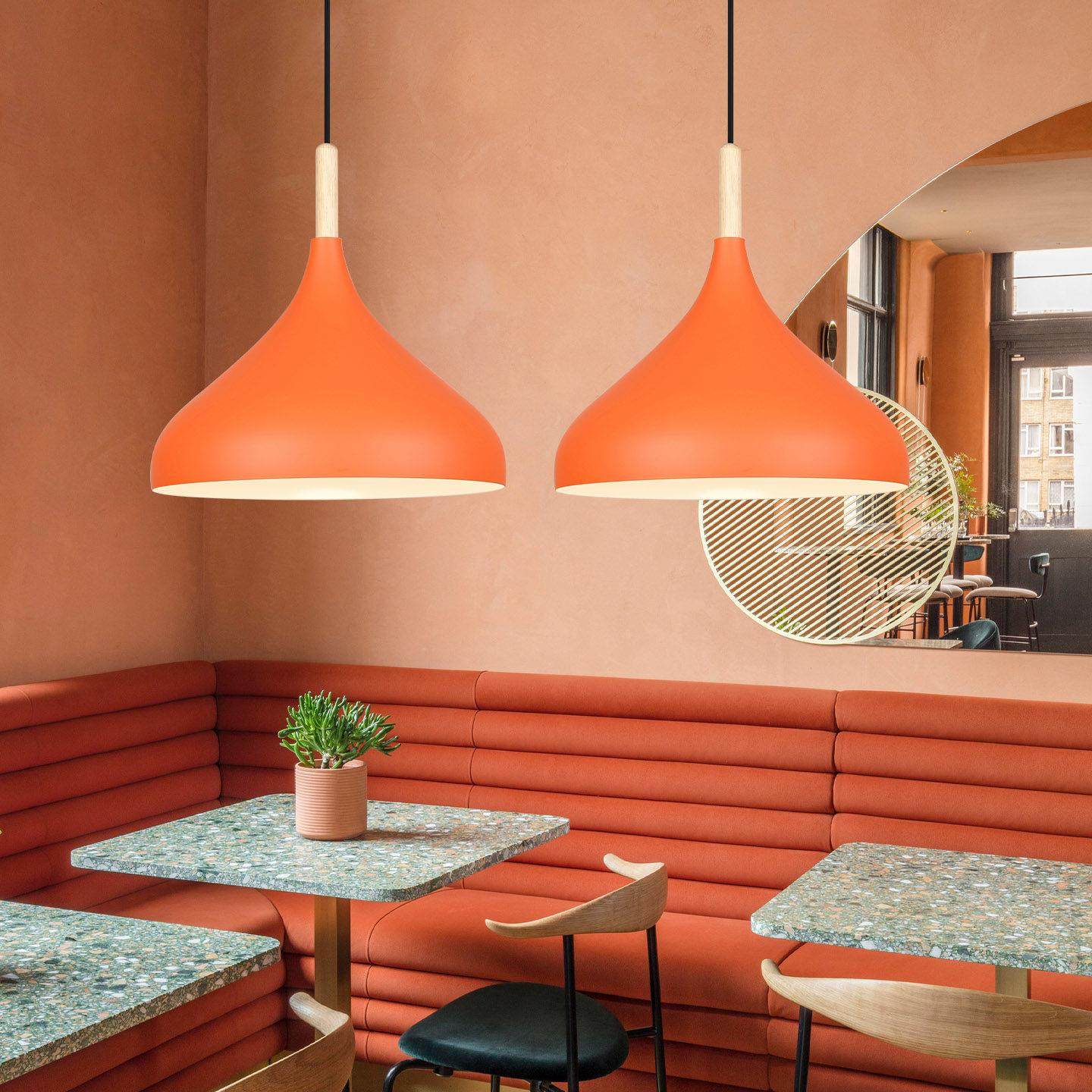 工业风橙色创意锅盖吊灯饭厅卡座餐饮店餐桌火锅店饭店铺商用灯罩,淘宝优惠券,粉丝福利购,淘宝优惠卷