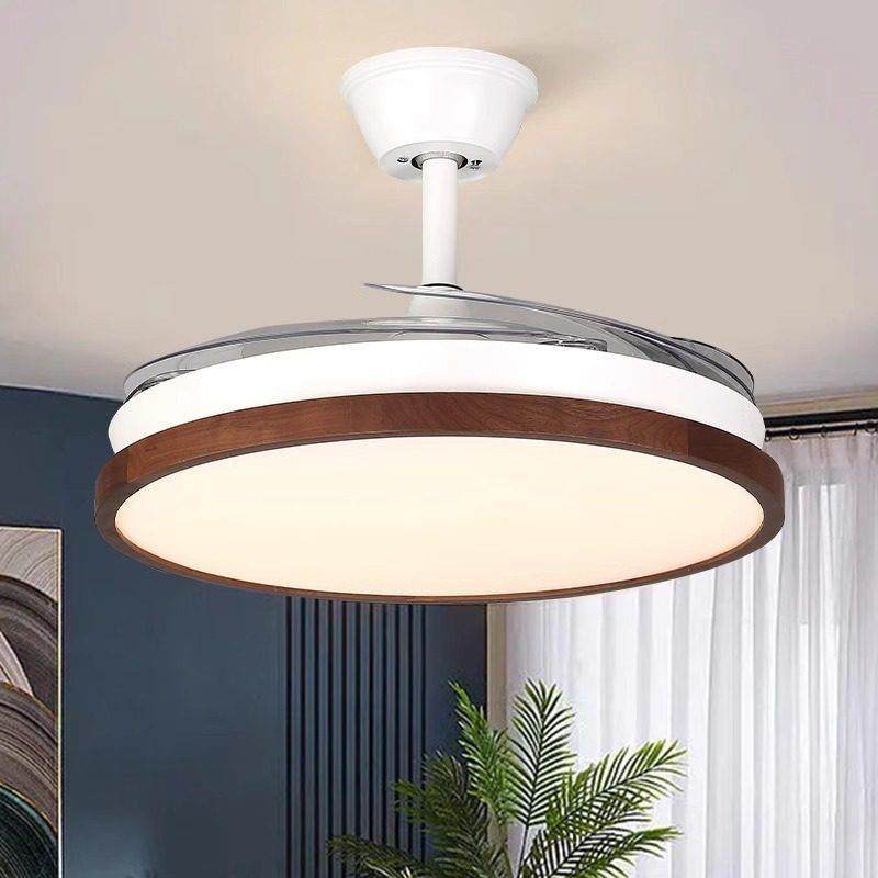 中古风饭厅隐形吊扇灯日式覆古桃木客厅吊扇灯全光谱护眼卧室灯,淘宝优惠券,粉丝福利购,淘宝优惠卷