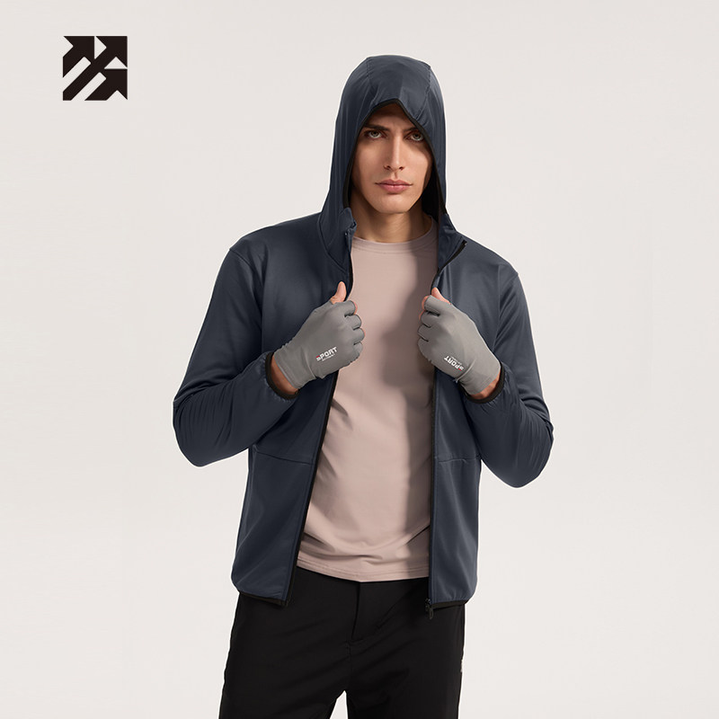路森男外套秋运动风衣连帽商务休闲情侣防风夹克跑步健身服女都市