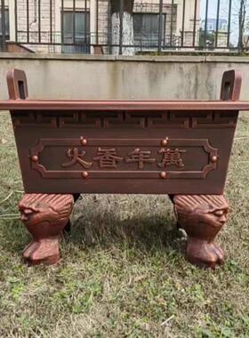 定制家用供奉香炉镀锌板铸铁合制寺庙佛堂宗祠土地庙插香鼎炉大号