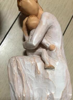 北欧一家三口人偶母亲节摆件现代轻奢树脂母女摆设孕妇婴儿服饰饰