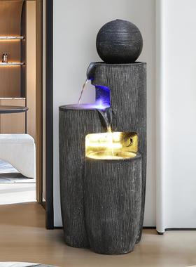 创意欧式流水喷泉装饰家居客厅加湿招财水景现代简约落地式鱼塘装