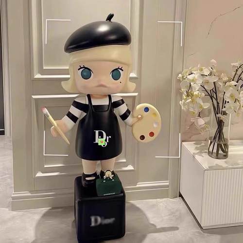 M茉莉olly画 画家公主落地大摆件潮流模型网红家居客厅电视柜旁装 - 图2