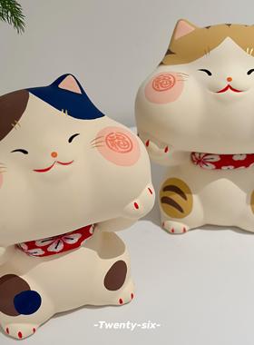 Twenty-six进口龙虎作大脸萌猫咪招福纳财储钱罐摆件男孩女孩礼物