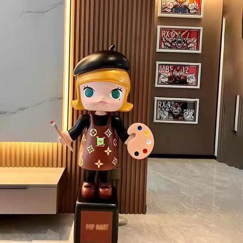 M茉莉olly画 画家公主落地大摆件潮流模型网红家居客厅电视柜旁装 - 图0