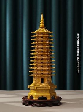 纯黄铜文昌塔13层文昌塔9层铜文昌塔学生自习台