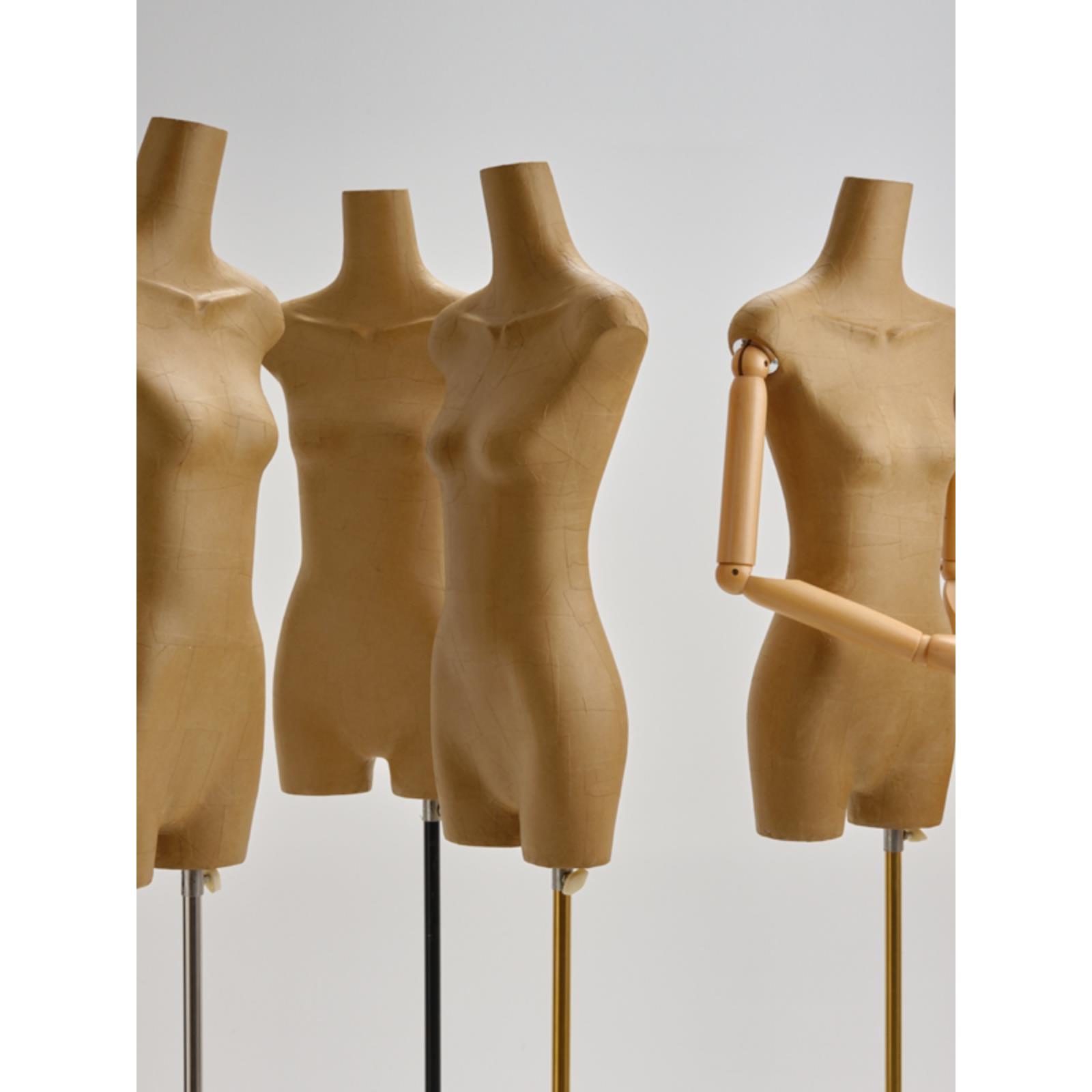 服装店女装复古牛皮纸长脖扁身模特展示架全身假人偶半身橱窗道具 - 图0