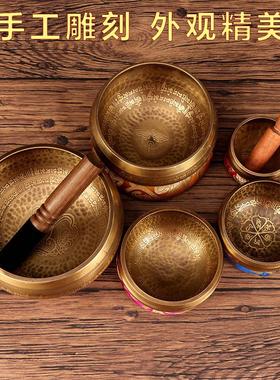 颂钵尼泊尔手工采耳梵音音钵碗西藏静心钵铜磬钵盂碗瑜伽冥想减压