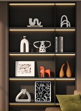 中古风高级感小众艺术装饰品样板间客厅书房电视柜壁龛开放格摆件
