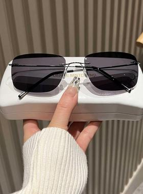 超轻变色太阳眼镜男士开车专用眼镜高清偏光无框太阳眼镜高级感抗