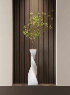 意式花瓶细长竖高摆件仿真花客厅入户玄关电视柜软装饰品轻奢高档