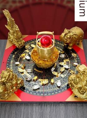 黄铜带来财富和宝藏葫芦龙龟金蟾蜍皮绣指南针麒麟全套聚宝盆店家
