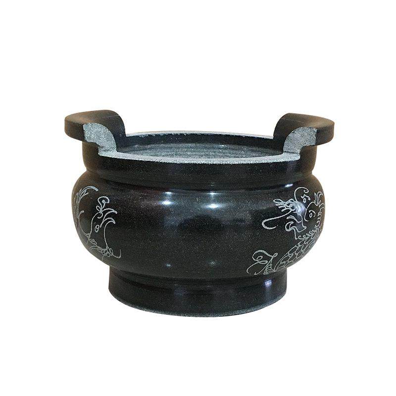 石雕香炉石头精美香炉 吉祥如意香炉青石石雕圆形带耳朵25CM香炉,淘宝优惠券,粉丝福利购,淘宝优惠卷