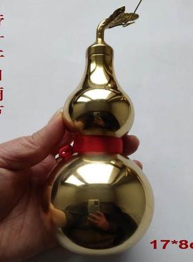 纯铜葫芦带叶开口家居饰品摆件六帝钱六乾钱五帝古铜钱装饰品挂件