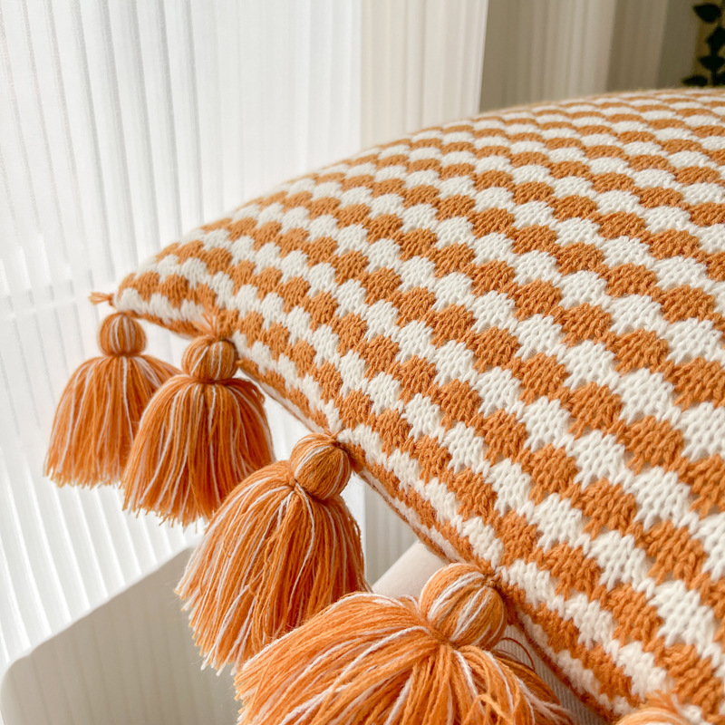 样板房ins北欧风花朵沙发抱枕白色轻奢网红抱枕套不含芯床头靠垫 - 图2