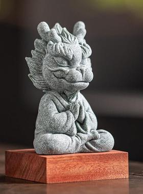 国潮生肖龙招财吉祥物茶宠摆件家居客厅桌面鱼缸造景装饰龙年礼品