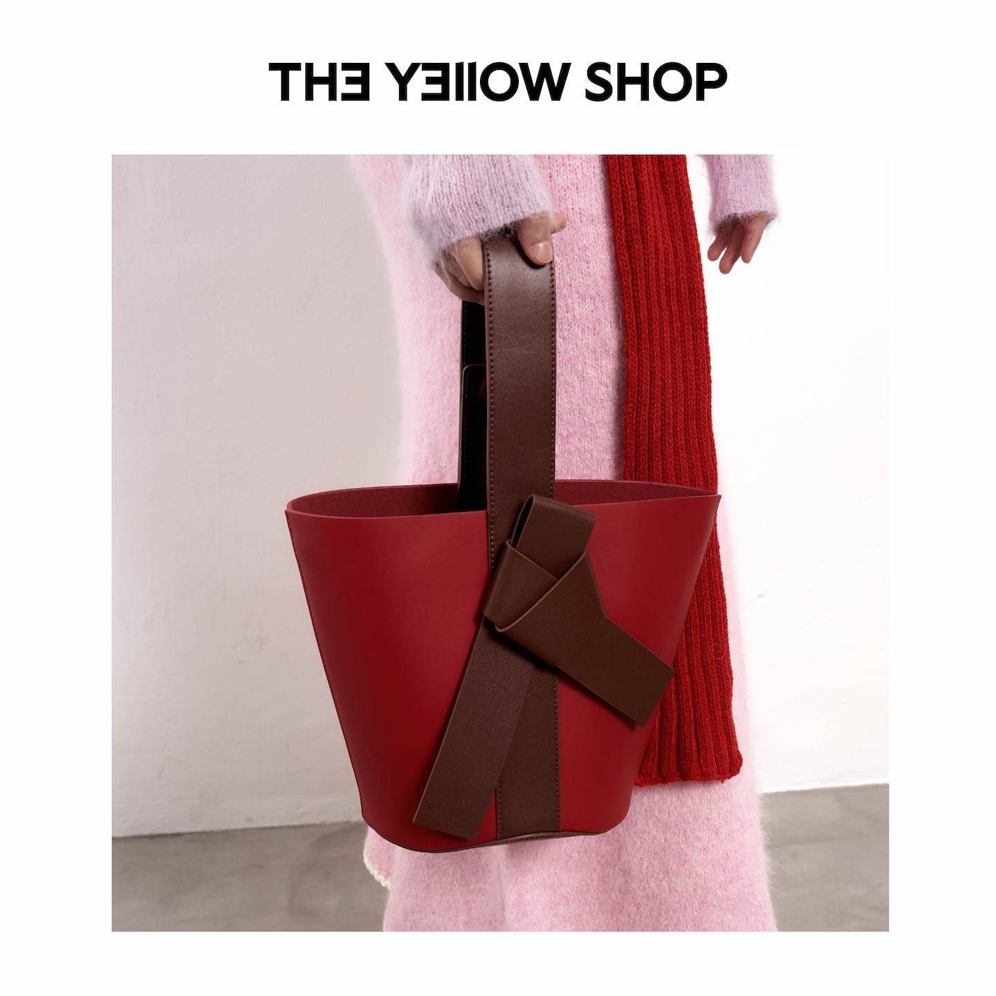 【王玉雯同款 】THE YELLOW SHOP头层小牛皮水桶包,淘宝优惠券,粉丝福利购,淘宝优惠卷