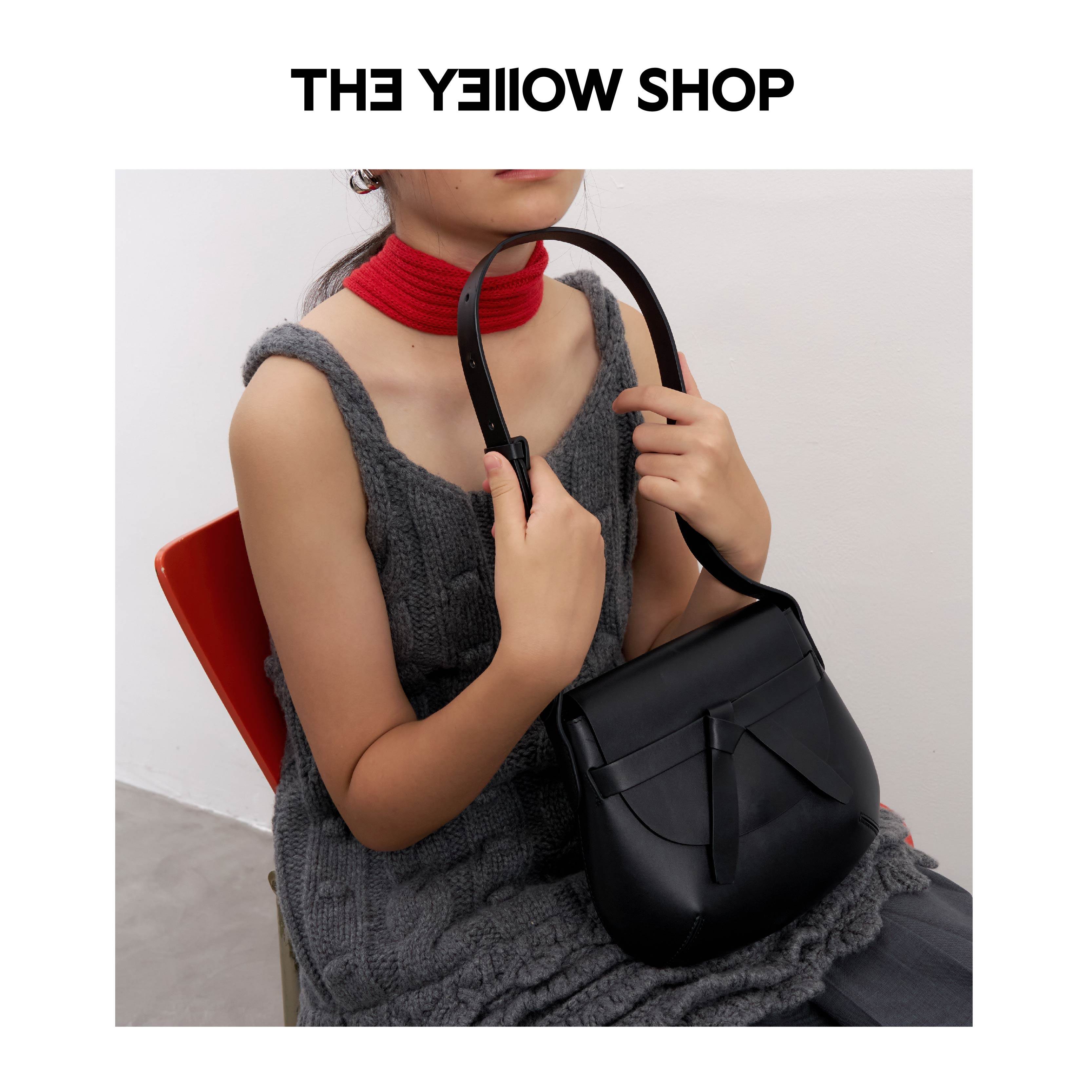 THE YELLOW SHOP2025年新款红色包包纳帕小牛皮马鞍包中号,淘宝优惠券,粉丝福利购,淘宝优惠卷