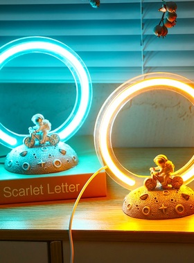 热销宇航员流沙画摆件创意家居桌面沙漏装饰品解压小夜灯送人生日