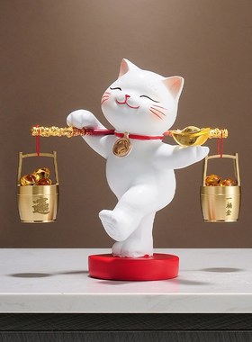 热销一桶金招财猫办公室前台酒柜电视柜开业礼物乔迁礼品