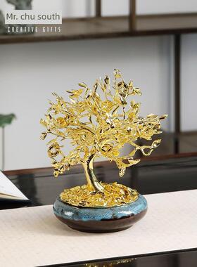 引进财富宝树饰品，手工艺品，新中国风桌面装饰，客厅门厅，办公