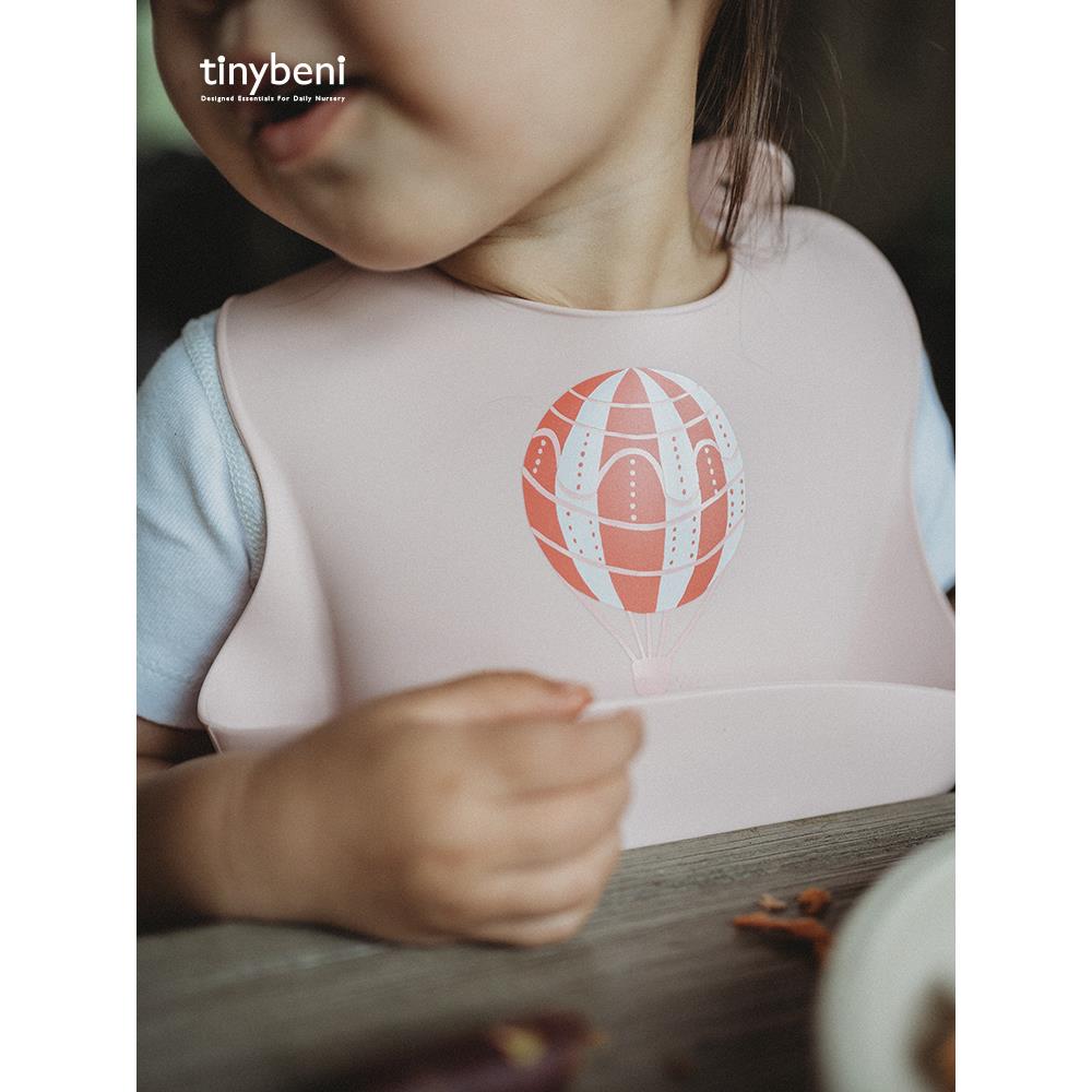 Tinybeni baby eating bib silicone waterproof and anti-dirty children's food supplement baby bib baby bib